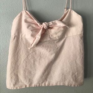Cropped light pink tank top